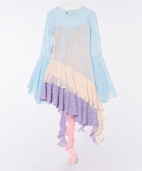 デシグアル Desigual Maria Escote スリット フリルワンピース