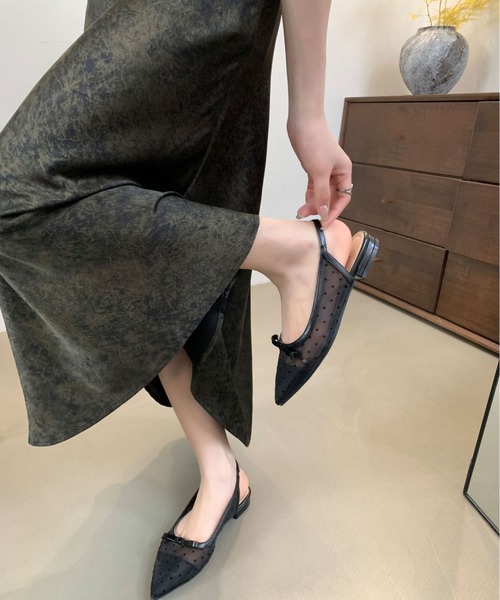 mebole（メボレ）の「ドットリボンシースルーサンダル（サンダル・レディース・アイボリー/ブラック・SMALL/MEDIUM/LARGE）」の8枚目の写真