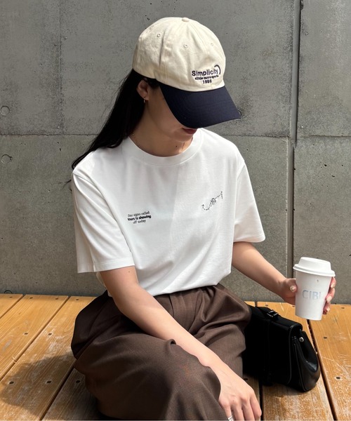 COLONY 2139(コロニートゥーワンスリーナイン)の「W刺繍星座Tシャツ(Tシャツ/カットソー・レディース・ホワイト/ブラック/カーキ・FREE)」の4枚目の写真