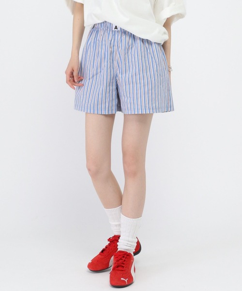 ALAND(エーランド)の「【UNISEX】ALAND/ストライプショートパンツ(その他パンツ・レディース・グリーン/ブルー・MEDIUM/LARGE)」の2枚目の写真