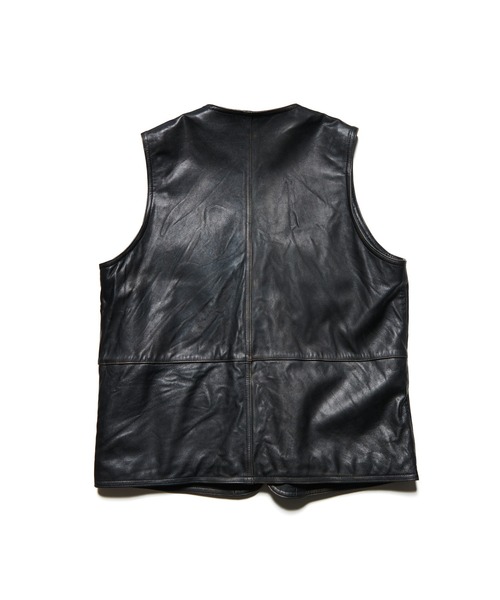uniform experiment(ユニフォームエクスペリメント)の「LEATHER 4POCKET VEST(ベスト・メンズ・ブラック・2/1/5/4/3)」の3枚目の写真