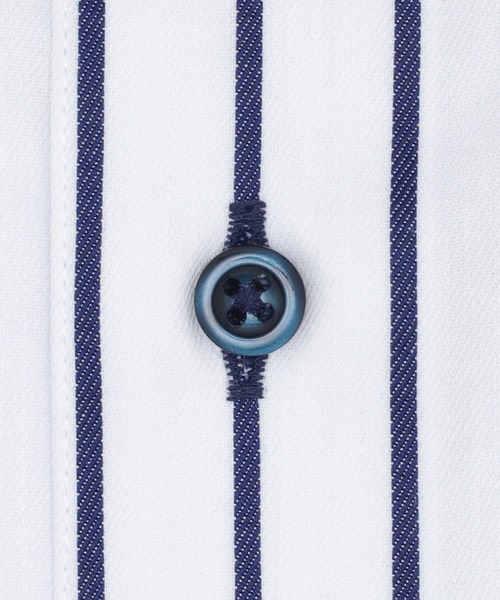 TOKYO SHIRTS（トウキョウシャツ）の「【超形態安定】 形態安定ノンアイロン ボタンダウン 長袖ビジネスワイシャツ（大きいサイズ・長いサイズ）（ビジネスシャツ・メンズ・ネイビー・首回り39cm-裄丈88cm/首回り41cm-裄丈90cm/首回り45cm-裄丈82cm/首回り45cm-裄丈86cm/首回り45cm-裄丈90cm/首回り47cm-裄丈86cm/首回り42cm-裄丈90cm/首回り43cm-裄丈90cm/首回り47cm-裄丈90cm）」の4枚目の写真