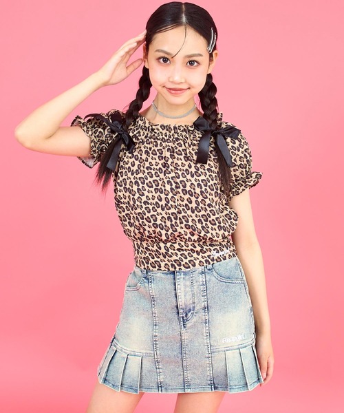 ANAP GｉRL（アナップガール）の「バックリボンパフスリトップス（Tシャツ/カットソー・キッズ・ブラック/ホワイト/ブラウン・M/S/XS）」の12枚目の写真