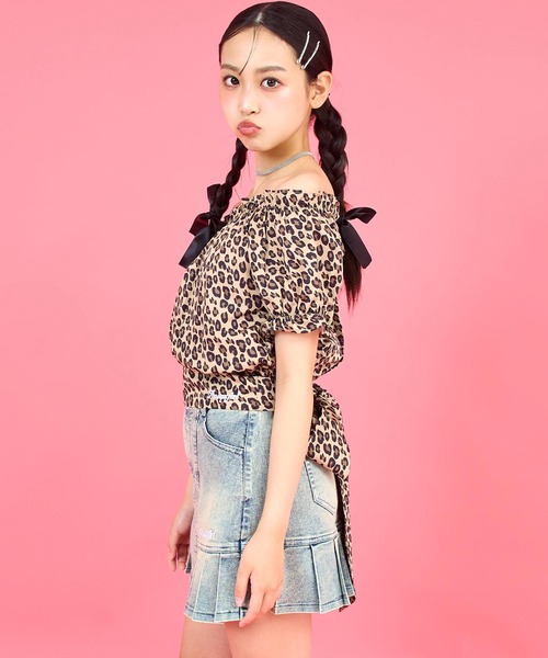 ANAP GｉRL（アナップガール）の「バックリボンパフスリトップス（Tシャツ/カットソー・キッズ・ブラック/ホワイト/ブラウン・M/S/XS）」の13枚目の写真