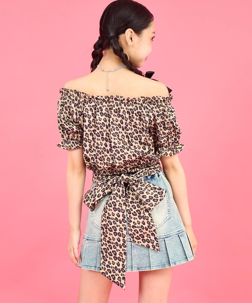 ANAP GｉRL（アナップガール）の「バックリボンパフスリトップス（Tシャツ/カットソー・キッズ・ブラック/ホワイト/ブラウン・M/S/XS）」の14枚目の写真