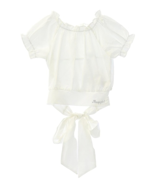 ANAP GｉRL（アナップガール）の「バックリボンパフスリトップス（Tシャツ/カットソー・キッズ・ブラック/ホワイト/ブラウン・M/S/XS）」の22枚目の写真