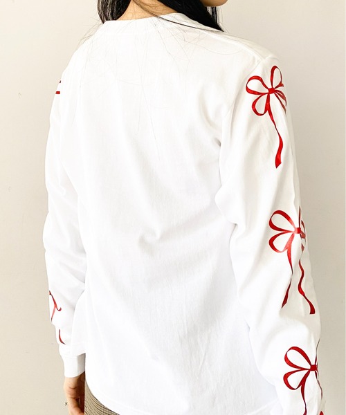Casselini（キャセリーニ）の「Casselini(キャセリーニ)メタリックリボンロンT（Tシャツ/カットソー・レディース・ベージュ/ホワイト/ブラック・SMALL）」の5枚目の写真