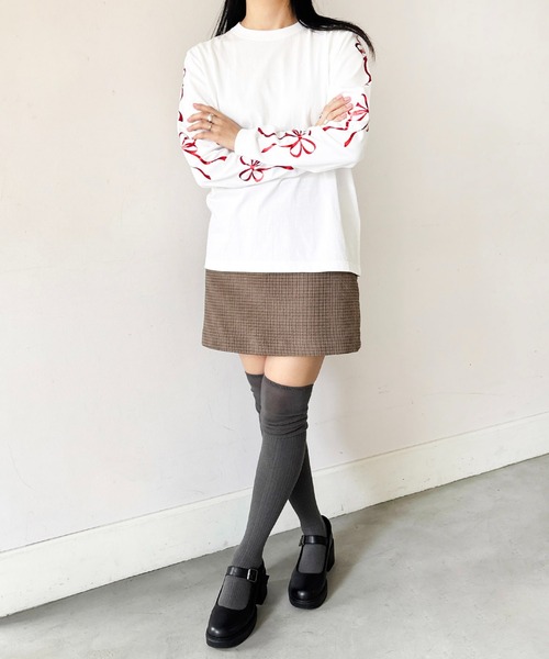 Casselini（キャセリーニ）の「Casselini(キャセリーニ)メタリックリボンロンT（Tシャツ/カットソー・レディース・ベージュ/ホワイト/ブラック・SMALL）」の8枚目の写真