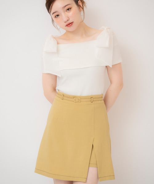 REDYAZEL（レディアゼル）の「コントラストステッチミニスカート（スカート・レディース・イエロー/ブルー/ブラック・SMALL/MEDIUM）」の21枚目の写真