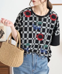 EMAGO チェックプリント刺繍Ｔ