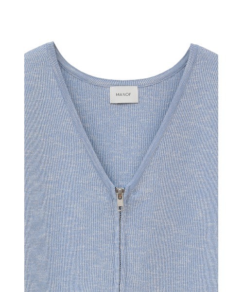 MANOF(マノフ)の「ZIP UP KNIT TOPS(その他トップス・レディース・サックスブルー/チャコールグレー/ホワイト・FREE)」の13枚目の写真