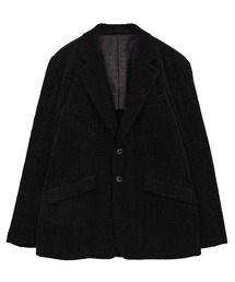 テーラードジャケット（ブラック/黒色系・コーデュロイ）ファッション