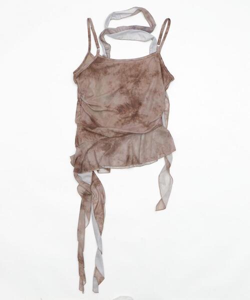 dispark（ディスパーク）の「DISPARK/タイダイシアーサイドフリルキャミ（キャミソール・レディース・グレー/ブラウン・FREE）」の16枚目の写真