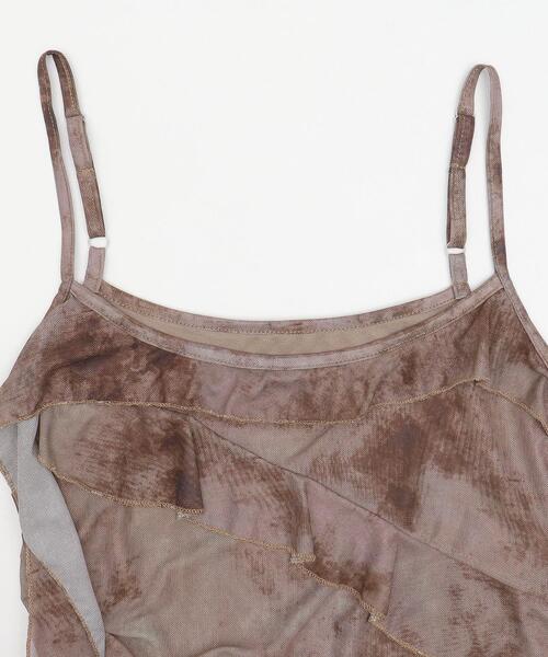 dispark（ディスパーク）の「DISPARK/タイダイシアーサイドフリルキャミ（キャミソール・レディース・グレー/ブラウン・FREE）」の14枚目の写真