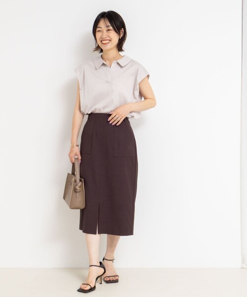 NOLLEY’S（ノーリーズ）の「ポロ衿プルオーバーカットソー（Tシャツ/カットソー・レディース・ベージュ/ブラック/ボルドー・38）」の16枚目の写真