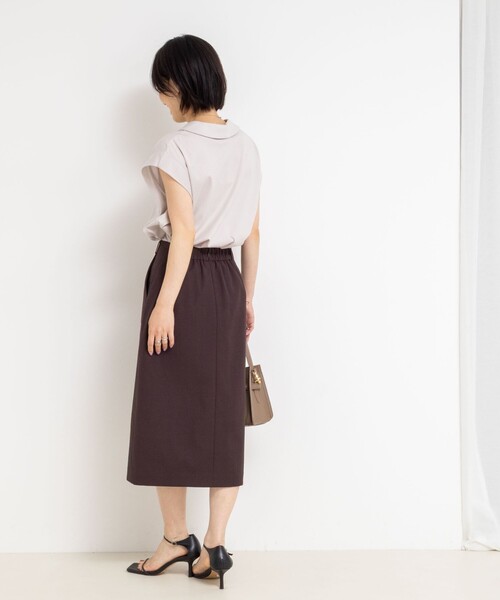 NOLLEY’S（ノーリーズ）の「ポロ衿プルオーバーカットソー（Tシャツ/カットソー・レディース・ベージュ/ブラック/ボルドー・38）」の20枚目の写真