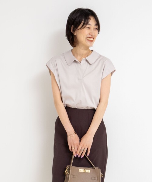 NOLLEY’S（ノーリーズ）の「ポロ衿プルオーバーカットソー（Tシャツ/カットソー・レディース・ベージュ/ブラック/ボルドー・38）」の21枚目の写真