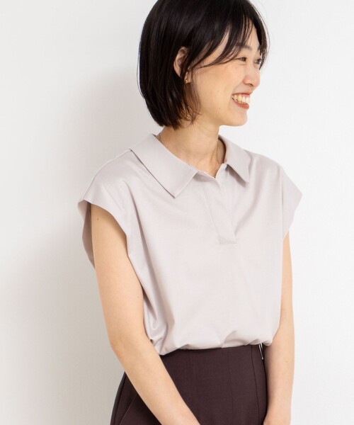 NOLLEY’S（ノーリーズ）の「ポロ衿プルオーバーカットソー（Tシャツ/カットソー・レディース・ベージュ/ブラック/ボルドー・38）」の22枚目の写真