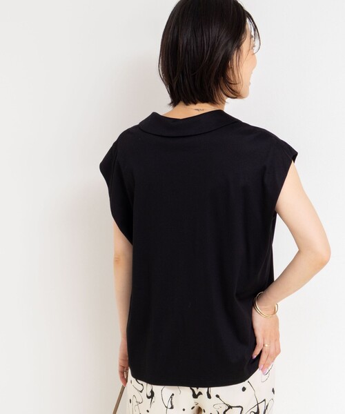 NOLLEY’S（ノーリーズ）の「ポロ衿プルオーバーカットソー（Tシャツ/カットソー・レディース・ベージュ/ブラック/ボルドー・38）」の4枚目の写真