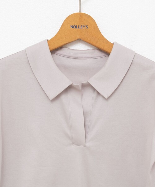 NOLLEY’S（ノーリーズ）の「ポロ衿プルオーバーカットソー（Tシャツ/カットソー・レディース・ベージュ/ブラック/ボルドー・38）」の7枚目の写真