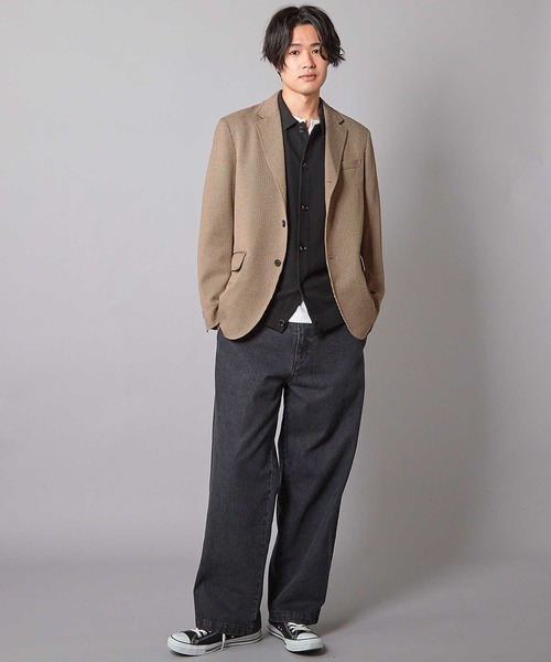 UNION STATION（ユニオンステーション）の「ハイゲージポリエステルニットシャツ（カーディガン/ボレロ・メンズ・グリーン/ブラウン/ベージュ/ブラック・L/M）」の10枚目の写真