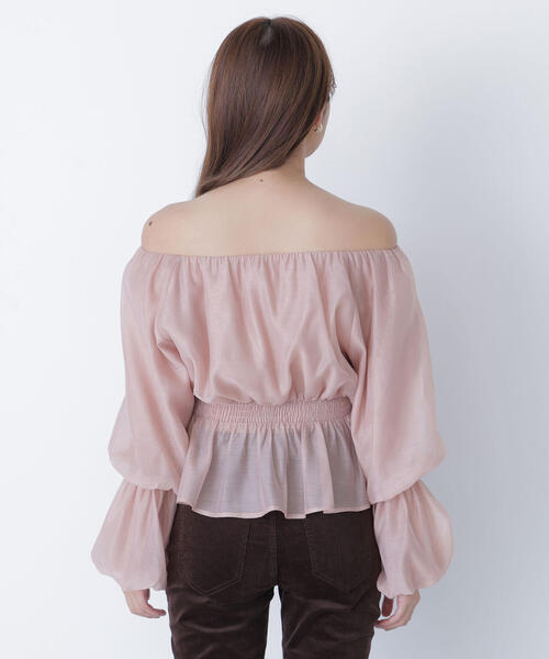 NATURAL BEAUTY BASIC(ナチュラルビューティーベーシック)の「◇シアーギャザーペプラムブラウス(シャツ/ブラウス・レディース・ライトグリーン/ベージュ/チャコールグレー・MEDIUM/SMALL)」の22枚目の写真