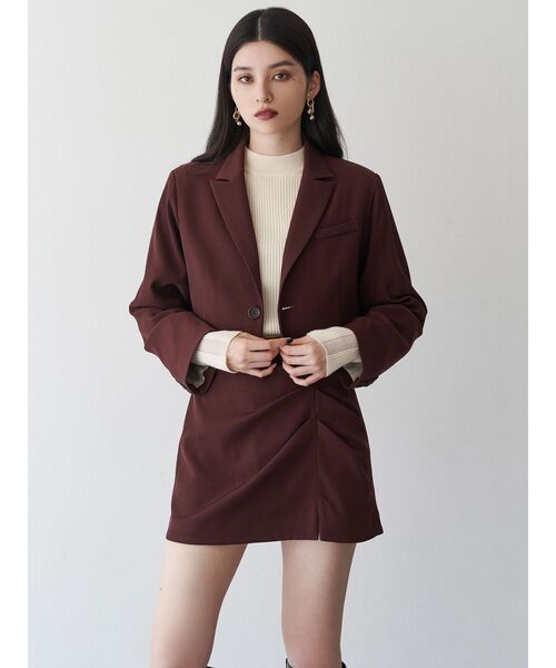 MURUA（ムルーア）の「【セットアップ対応】タックドレープミニスカート（スカート・レディース・グレー/ボルドー/ブラウン・1/2）」の10枚目の写真