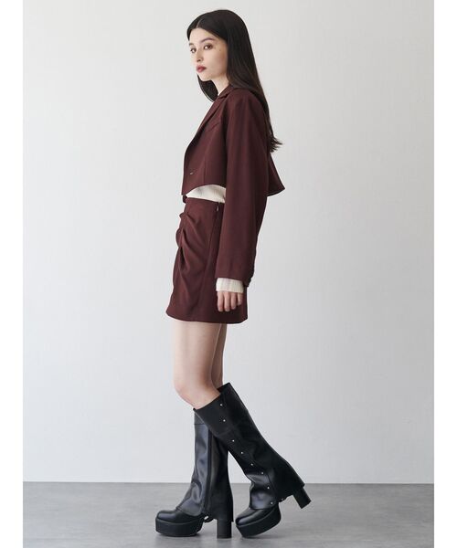 MURUA（ムルーア）の「【セットアップ対応】タックドレープミニスカート（スカート・レディース・グレー/ボルドー/ブラウン・1/2）」の13枚目の写真