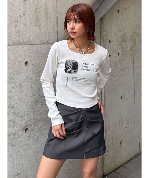 MURUA（ムルーア）の「【セットアップ対応】タックドレープミニスカート（スカート・レディース・グレー/ボルドー/ブラウン・1/2）」の19枚目の写真