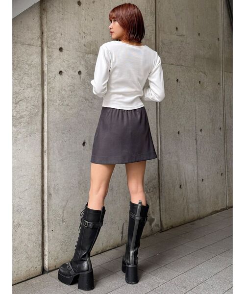 MURUA（ムルーア）の「【セットアップ対応】タックドレープミニスカート（スカート・レディース・グレー/ボルドー/ブラウン・1/2）」の21枚目の写真