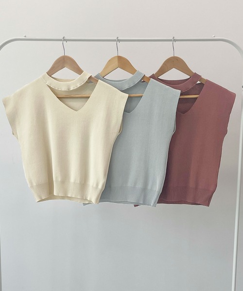 Futier land(フューティアランド)の「アシメスリーブチョーカーネックトップス(Tシャツ/カットソー・レディース・ライトグレー/アイボリー/ピンク・MEDIUM/LARGE)」の17枚目の写真