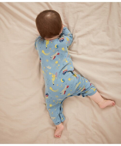 PETIT BATEAU(プチバトー)の「足なしロンパース(ロンパース・キッズ・ホワイト×ピンク/ライトブルー・3MONTH/6MONTH/12MONTH)」の3枚目の写真