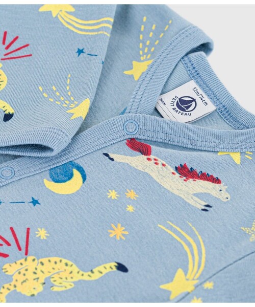 PETIT BATEAU(プチバトー)の「足なしロンパース(ロンパース・キッズ・ホワイト×ピンク/ライトブルー・3MONTH/6MONTH/12MONTH)」の6枚目の写真