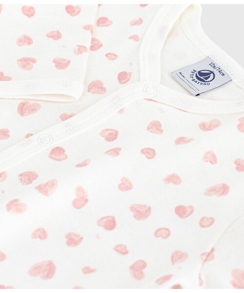 PETIT BATEAU(プチバトー)の「足なしロンパース(ロンパース・キッズ・ホワイト×ピンク/ライトブルー・3MONTH/6MONTH/12MONTH)」の8枚目の写真