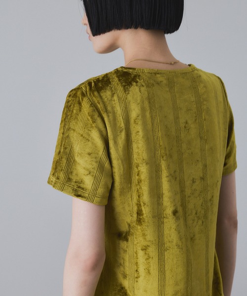 MILLER(ミラー)の「【Miller for ADAM ET ROPE'】別注 ベロアスクエアTee(Tシャツ/カットソー・レディース・グリーン/ネイビー・FREE)」の9枚目の写真