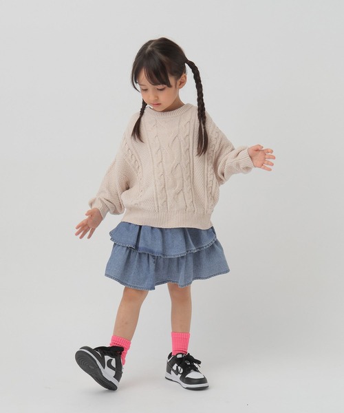 セール】デニムフリルスカート/T/575734（デニムスカート）｜GLOBAL