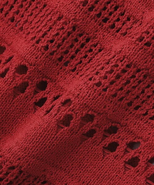 NATURAL BEAUTY BASIC(ナチュラルビューティーベーシック)の「◇透かし編みリボンスリーブニット(ニット/セーター・レディース・ブラック/レッド/オフホワイト・FREE)」の5枚目の写真