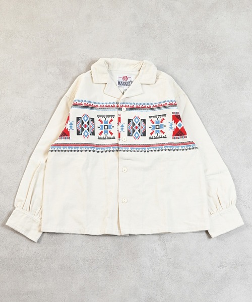 MARKEY'S(マーキーズ)の「ネイティブ柄コールテンシャツジャケット(シャツ/ブラウス・キッズ・オフホワイト/チャコール・100/140/130/120/110/90/150)」の2枚目の写真