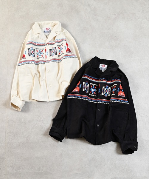 MARKEY'S(マーキーズ)の「ネイティブ柄コールテンシャツジャケット(シャツ/ブラウス・キッズ・オフホワイト/チャコール・100/140/130/120/110/90/150)」の3枚目の写真