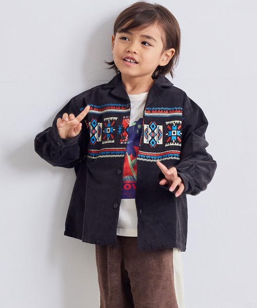 MARKEY'S(マーキーズ)の「ネイティブ柄コールテンシャツジャケット(シャツ/ブラウス・キッズ・オフホワイト/チャコール・100/140/130/120/110/90/150)」の6枚目の写真