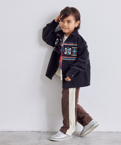 MARKEY'S(マーキーズ)の「ネイティブ柄コールテンシャツジャケット(シャツ/ブラウス・キッズ・オフホワイト/チャコール・100/140/130/120/110/90/150)」の8枚目の写真