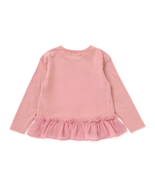 Noeil aime BeBe(ノイユエイムベベ)の「ウサギプリント裾フリル天竺長袖Tシャツ(80~130cm)(Tシャツ/カットソー・キッズ・ブルー/ピンク・120cm/130cm/100cm/110cm/90cm/80cm)」の9枚目の写真