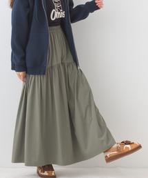 OMNES | ナイロン リップストップギャザー切替ロングスカート(スカート)