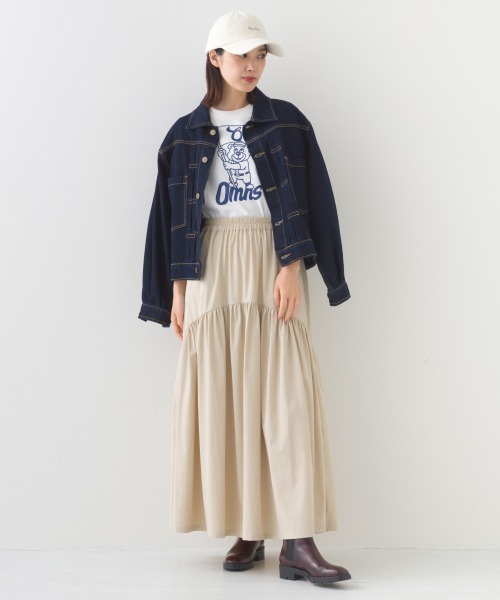 OMNES（オムネス）の「ナイロン リップストップギャザー切替ロングスカート（スカート・レディース・ホワイト/ベージュ/ブラック/カーキ・FREE）」の17枚目の写真