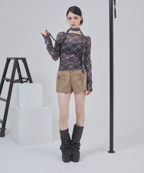 ENVYM（アンビー）の「スウェードショートパンツ（その他パンツ・レディース・グレー/ベージュ・FREE）」の5枚目の写真