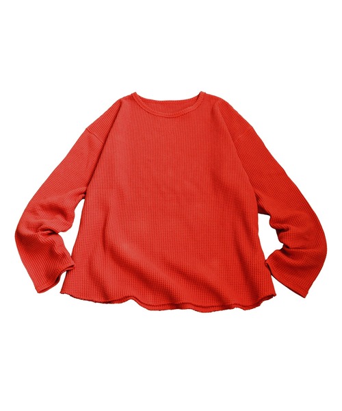 antiqua(アンティカ)の「ワッフルトップス(Tシャツ/カットソー・レディース・ブルー/ナチュラル/スミクロ/杢グレー/パープル系その他/ベージュ系その他/テラコッタ/カーキ/ブラック・P/R)」の21枚目の写真