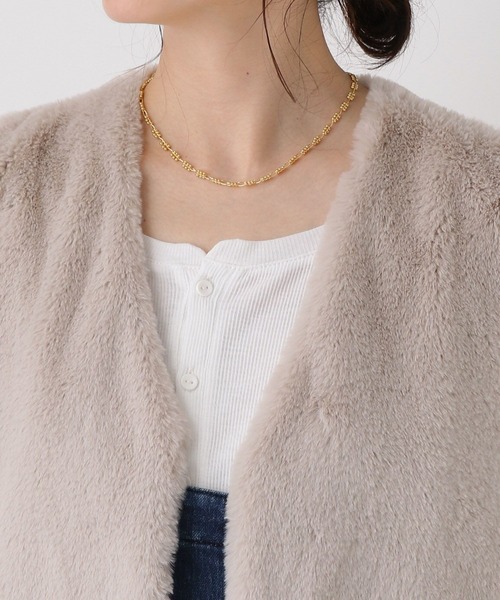 Elura（エルーラ）の「大人リュクスファーベスト/583720（その他アウター・レディース・ベージュ/ダークブラウン・FREE）」の10枚目の写真