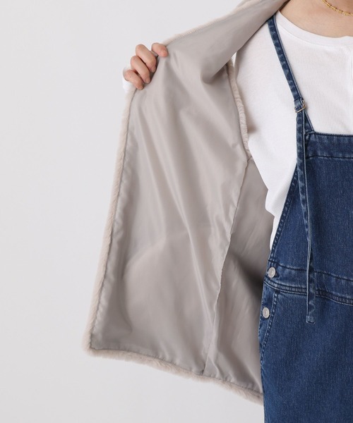 Elura（エルーラ）の「大人リュクスファーベスト/583720（その他アウター・レディース・ベージュ/ダークブラウン・FREE）」の15枚目の写真