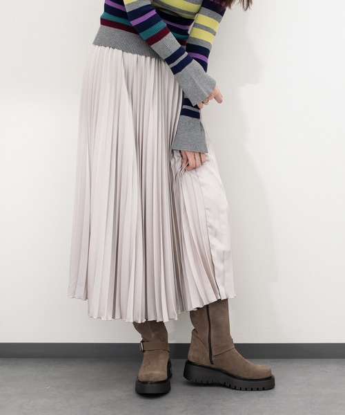 CORSO ROMA，9（コルソローマ）の「【CORSO ROMA 9】ラウンドトウ厚底エンジニアブーツ(W53011)（ブーツ・レディース・ブラック系その他/ブラック/グレイッシュベージュ・35/36/37/38）」の6枚目の写真