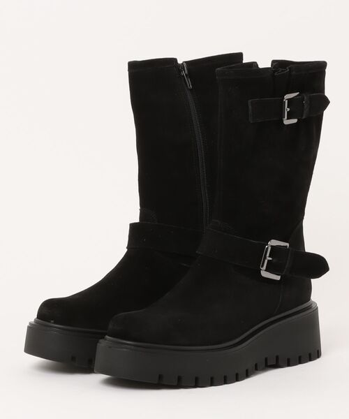 CORSO ROMA，9（コルソローマ）の「【CORSO ROMA 9】ラウンドトウ厚底エンジニアブーツ(W53011)（ブーツ・レディース・ブラック系その他/ブラック/グレイッシュベージュ・35/36/37/38）」の8枚目の写真